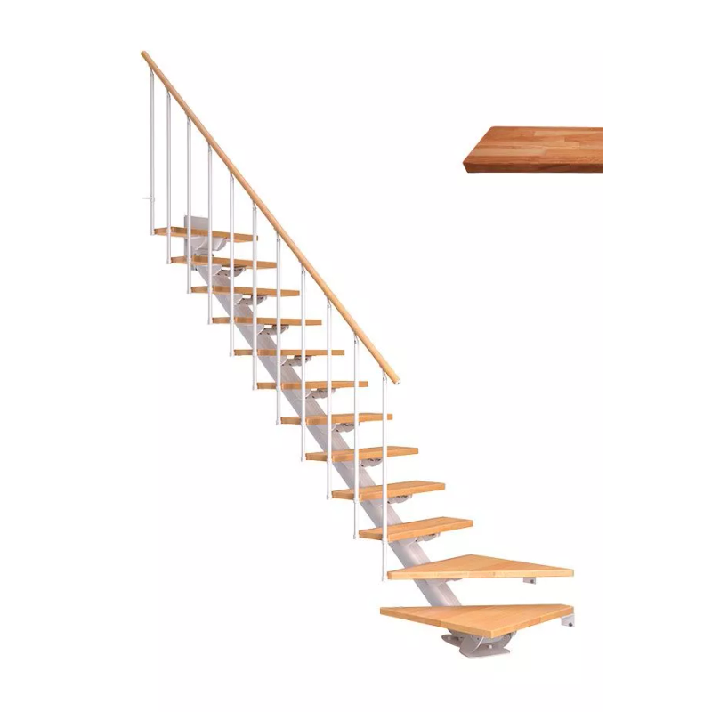 Dolle Trappa Sydney Classic Ii L-form Dolle Vit, Oljad Ek, 13 Steg, 85 Cm