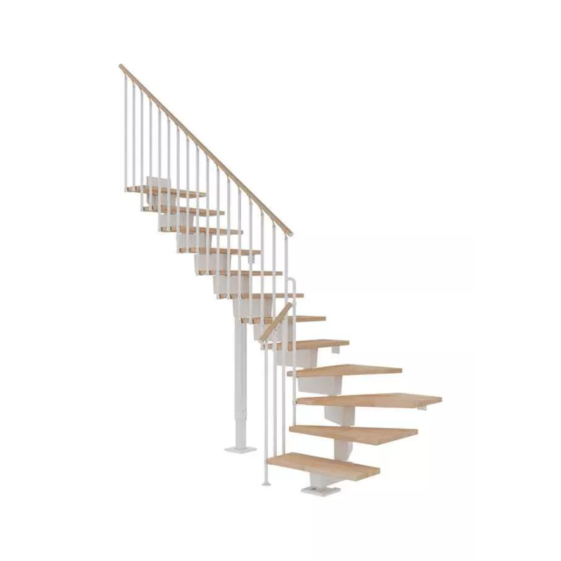 Dolle Trappa Dubai Classic Iii L-form Dolle 13 Steg, Vit, Oljad Bok, 80 Cm
