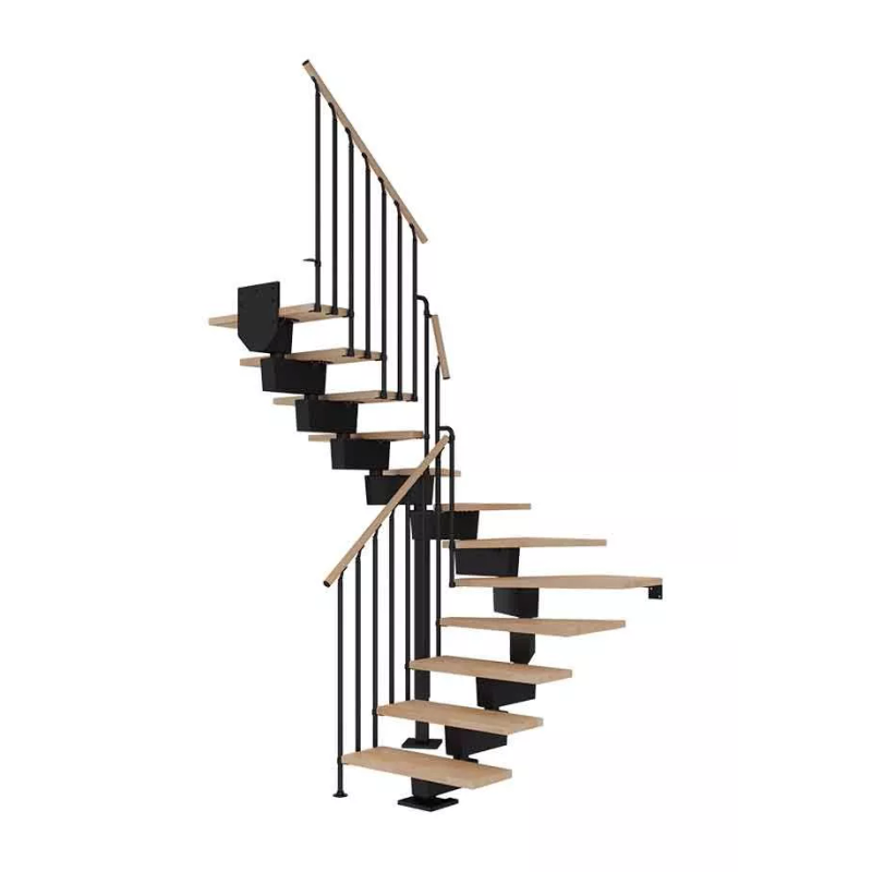 Dolle Trappa Dubai Classic Iii U-form Dolle 11 Steg, Svart, Oljad Bok, 80 Cm