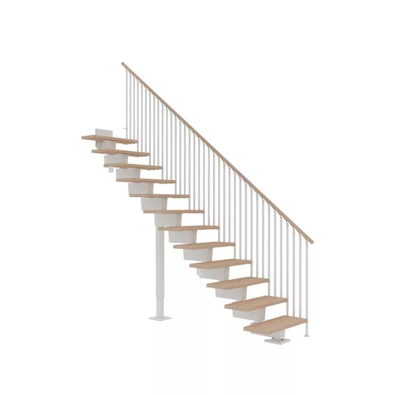 Dolle Trappa Dubai Classic Iiii Rak Dolle 13 Steg, Vit, Vitoljad Ek, 80 Cm