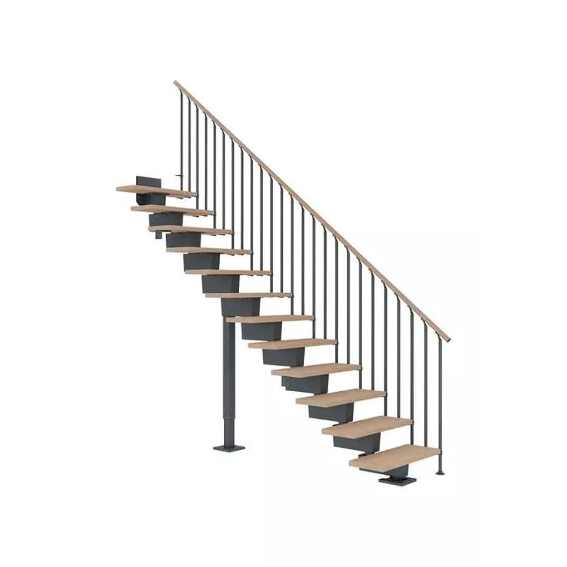 Dolle Trappa Dubai Classic Iii Rak Dolle 14 Steg, Antracit, Vitoljad Ek, 90 Cm