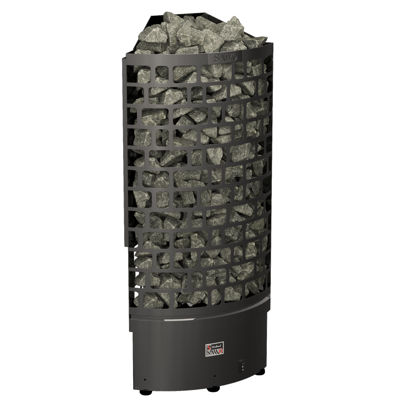 Sawo Elektrisk Bastuaggregat Tower Aries Hörn Svart 3p-1p Sawo 6 Kw (5-8 M3), Ni2 (inbyggd Effektregulator, Kräver Kontrollenhet)