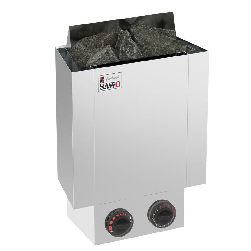 Sawo Elektrisk Bastuaggregat Rostfri Nordex Mini 3p-1p Sawo 3 Kw (2-4 M3), Nb, Inbyggd Styrning (inkl. Timer Och Termostat)