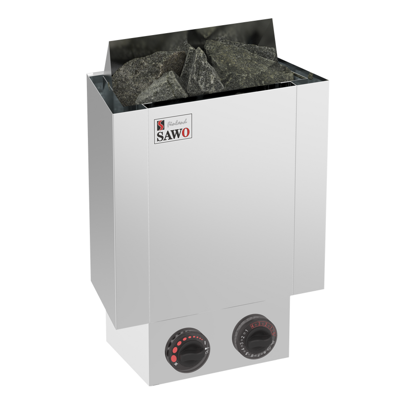 Sawo Elektrisk Bastuaggregat Rostfri Nordex Mini 3p-1p Sawo 3,6 Kw (3-6 M3), Nb, Inbyggd Styrning (inkl. Timer Och Termostat)