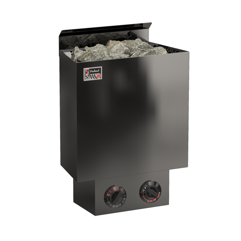 Sawo Elektrisk Bastuaggregat Rostfri Nordex Mini Svart 3p-1p Sawo 3,6 Kw (3-6 M3), Nb, Inbyggd Styrning (inkl. Timer Och Termostat)