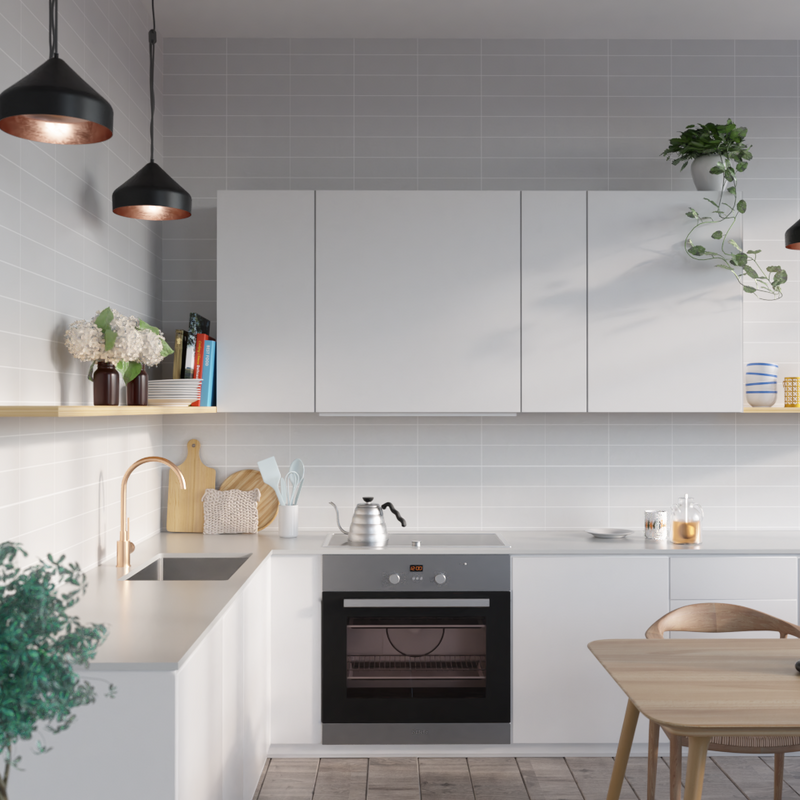 Fibo Stänkskyddskiva Rektangel 30x10 Cm Fibo Light Grey Extra Matt, 11x620x2400 Mm