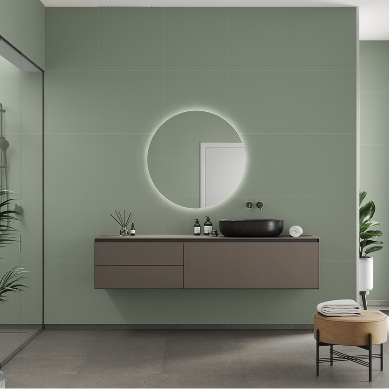 Fibo Våtrumsskiva Colour Collection Kvadrat 60x60 Cm Fibo Olivegreen Extra Matt, 11x620x3020 Mm
