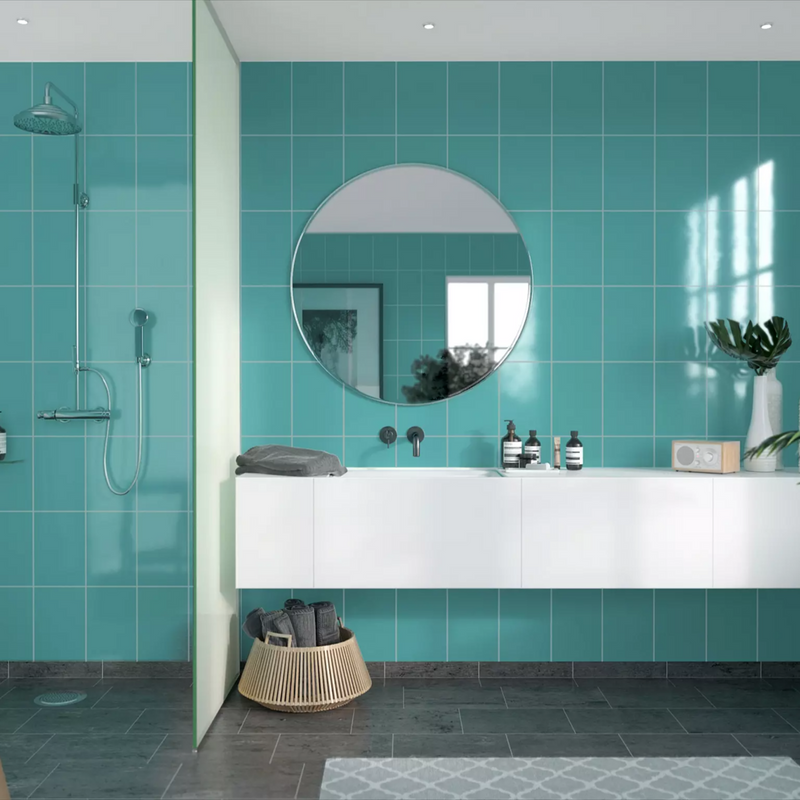 Fibo Våtrumsskiva Fortissimo Rektangel 20x30 Cm 11x620x2400 Mm Fibo Aquamarine Högglans, 11x620x2400 Mm
