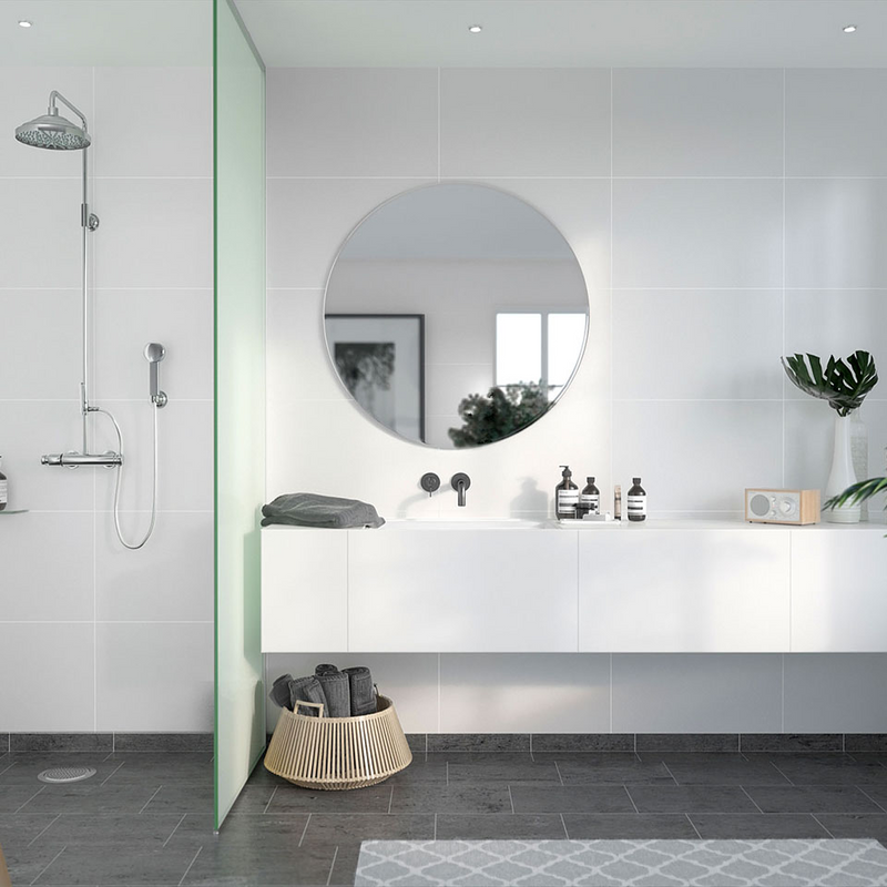 Fibo Våtrumsskiva Marcato Rektangel 60x40 Cm Fibo Rhodoswhite Silke, 11x620x2400 Mm
