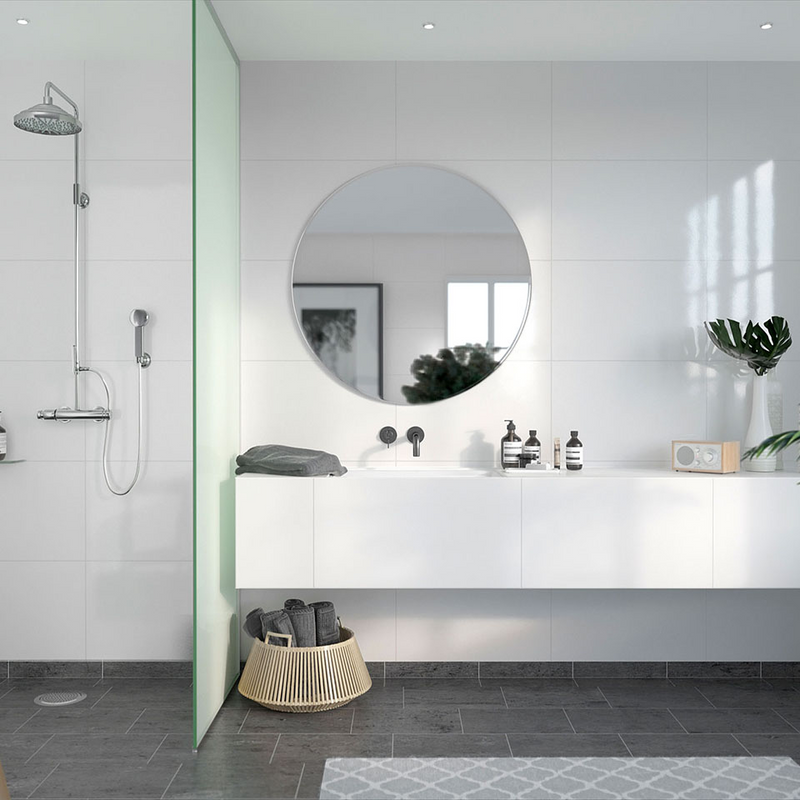 Fibo Våtrumsskiva Marcato Rektangel 60x40 Cm Fibo Athen White Högglans, 11x620x2400 Mm