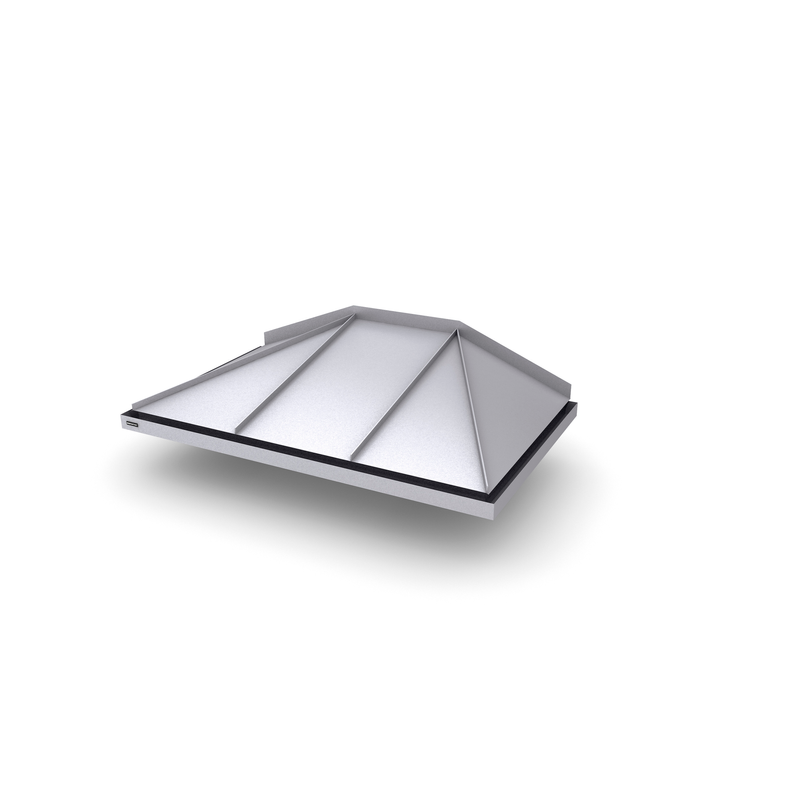 Designtak Entrétak Hipped  1155 Mm, Vitt Undertak, Vattenutsläpp Vänster (sett Framifrån), 1600 Mm, Utan Spotlights, Grå (ral:7038)