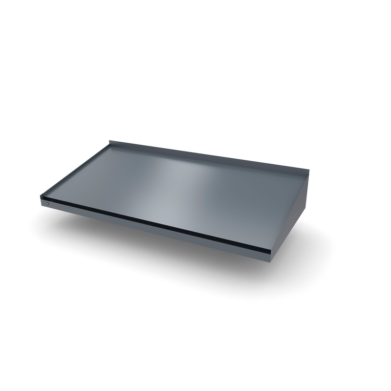 Designtak Entrétak Simple Classic  1155 Mm, 2000 Mm, Vita Spotlights, Vitt Undertak, Vattenutsläpp Vänster (sett Framifrån), Grafitgrå (ral:7016)