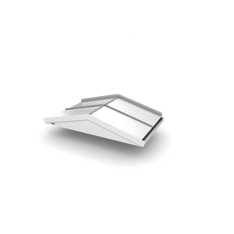 Designtak Entrétak Angled  1600 Mm, Varmvit (ral:9010), Utan Spotlights, Vitt Undertak