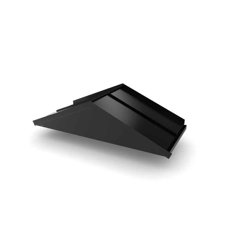 Designtak Entrétak Angled  2100 Mm, Svart (ral:9011), Silver Spotlights, Vitt Undertak