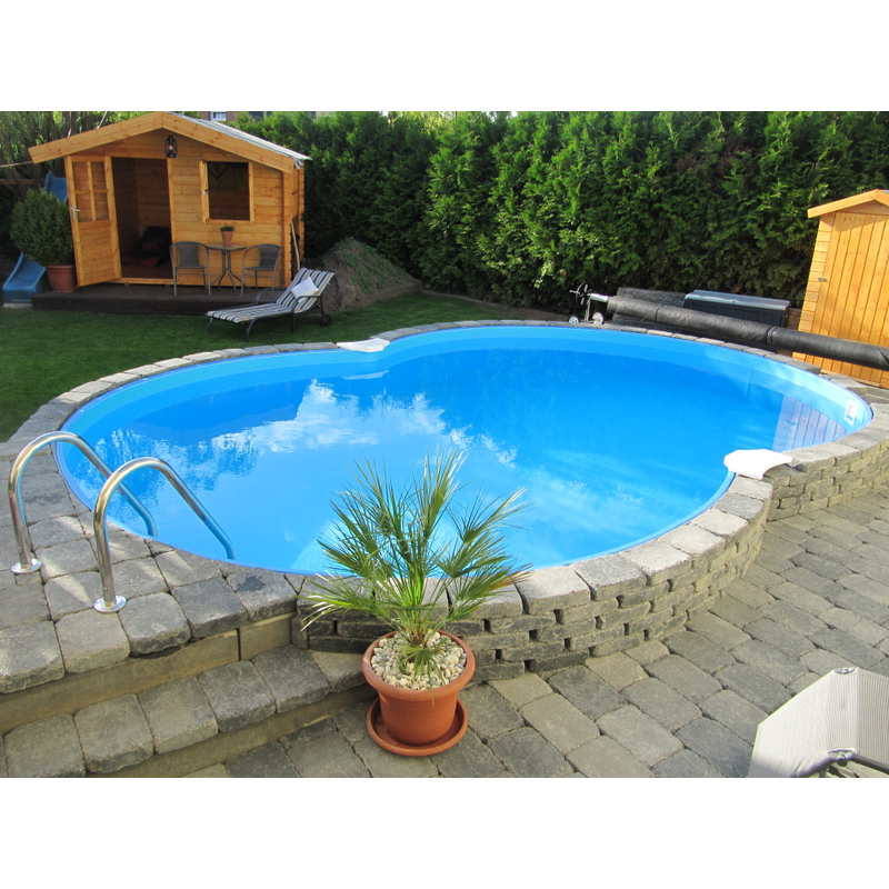 Planet Pool Stålväggspool Premium Åttaformad Planet Pool 6,25 X 3,6 M, Blå