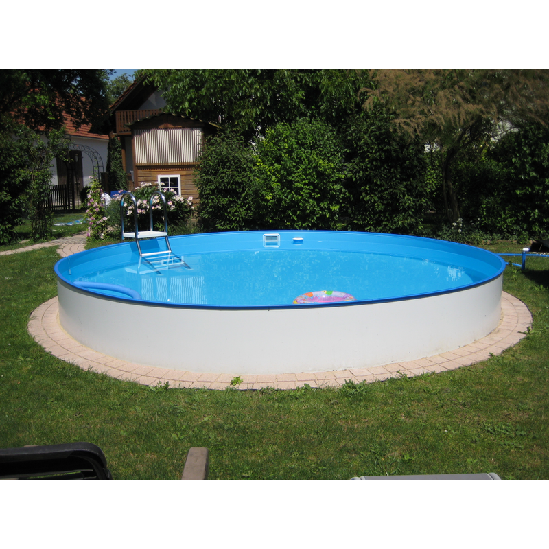 Planet Pool Stålväggspool Premium Rund Planet Pool Ø 4,2 M, Carrara, 1,2 M