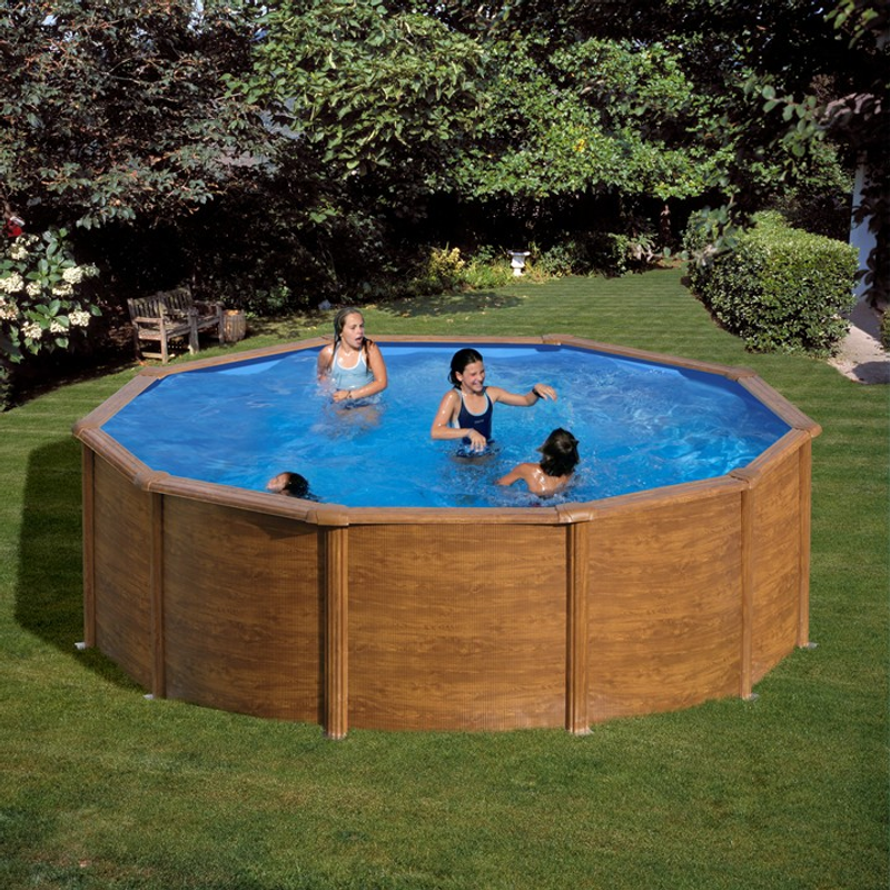 Planet Pool Poolset Classic Träimitation Rund Planet Pool Ø 361 X 122 Cm