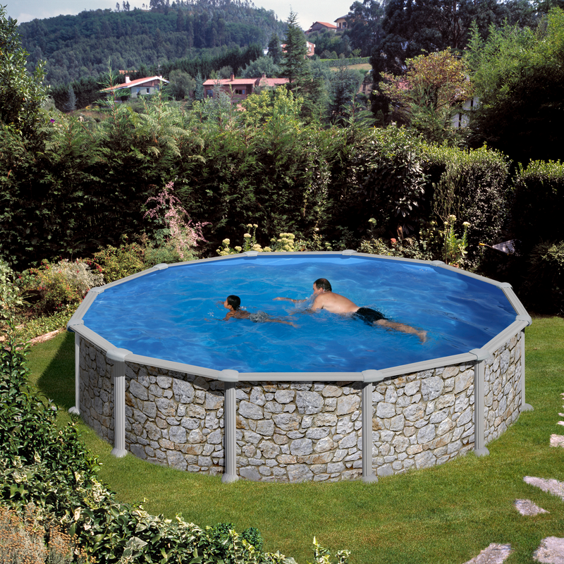 Planet Pool Poolset Classic Stenimitation Rund Planet Pool Ø 460 X 120 Cm