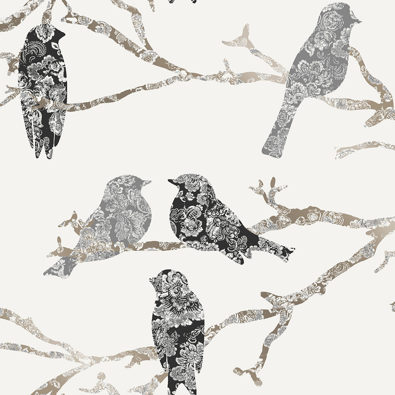 Decor Maison Tapet Belle Non Woven Modern Djur/natur 003 Decor Maison Vit/grå/svart/beige