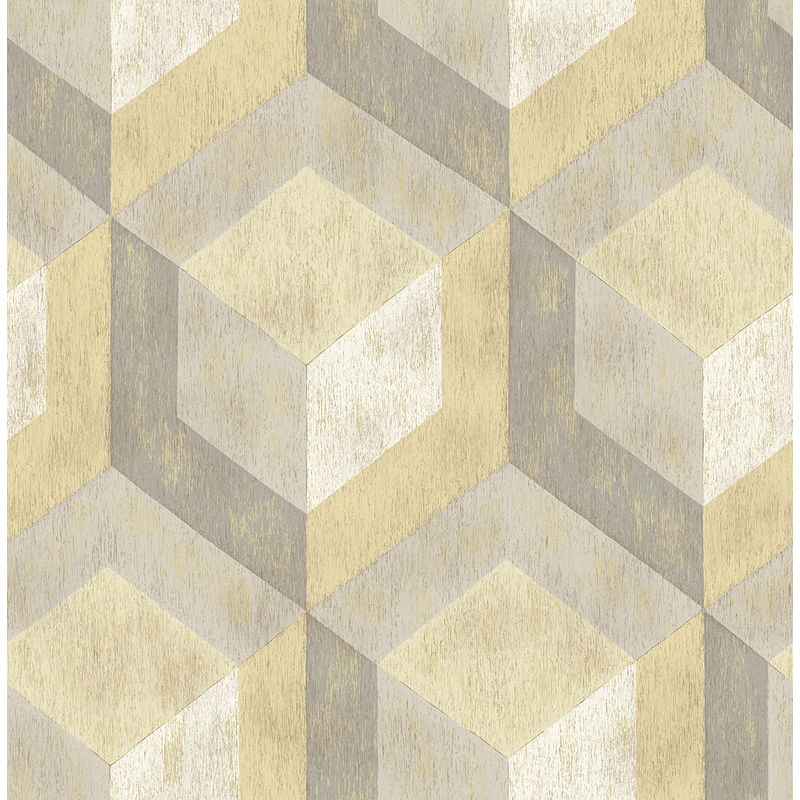 Fine Décor Tapet Non Woven Trilogy Rustic Wood Tile Fine Décor Gul / Grå