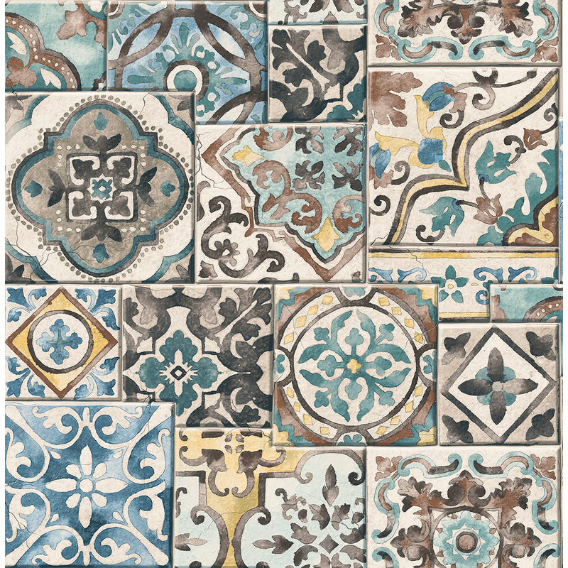 Fine Décor Tapet Non Woven Trilogy Marrakesh Tiles Fine Décor Teal