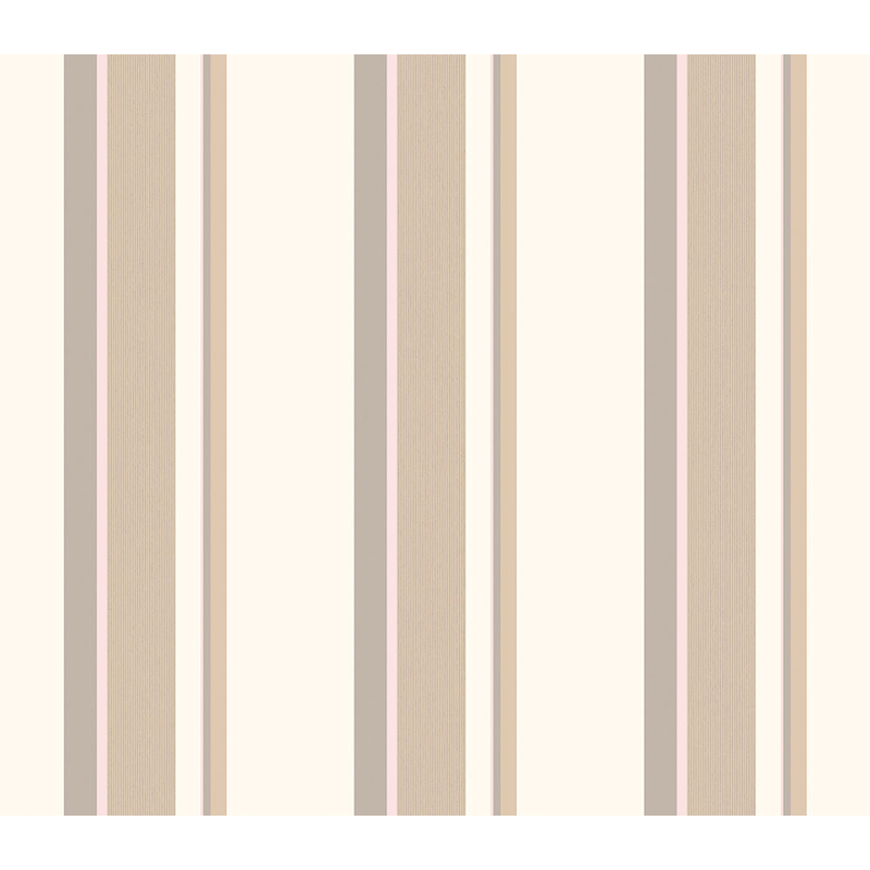 Fiona Tapet Stripes@home Non Woven Klassisk Randig 022  Rosa/grå/brun/beige