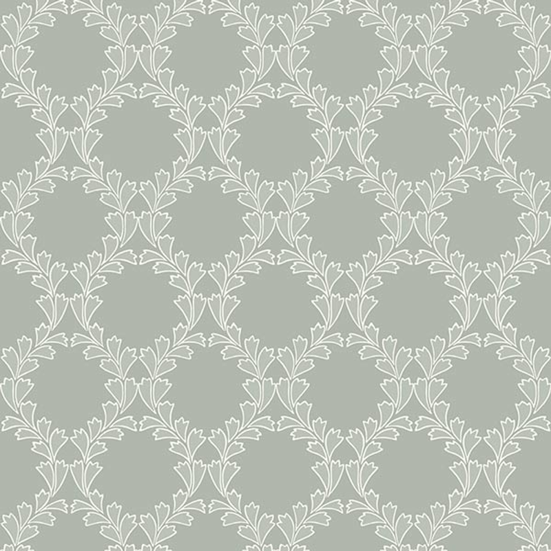Fiona Tapet Living@home Bygg Non Woven Modern Stormönstrad Ornamental Leaves  Grön/vit