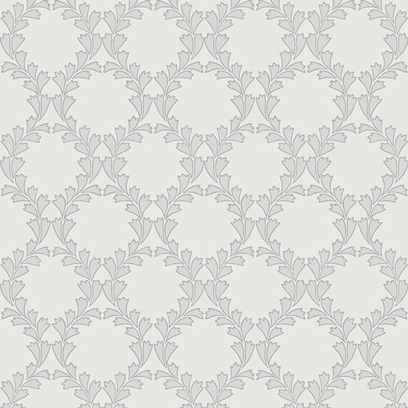 Fiona Tapet Living@home Bygg Non Woven Modern Stormönstrad Ornamental Leaves  Vit/grå
