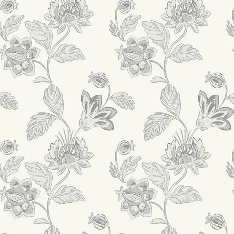 Fiona Tapet Living@home Bygg Non Woven Modern Blommig Flower Garden  Grå/brun/beige