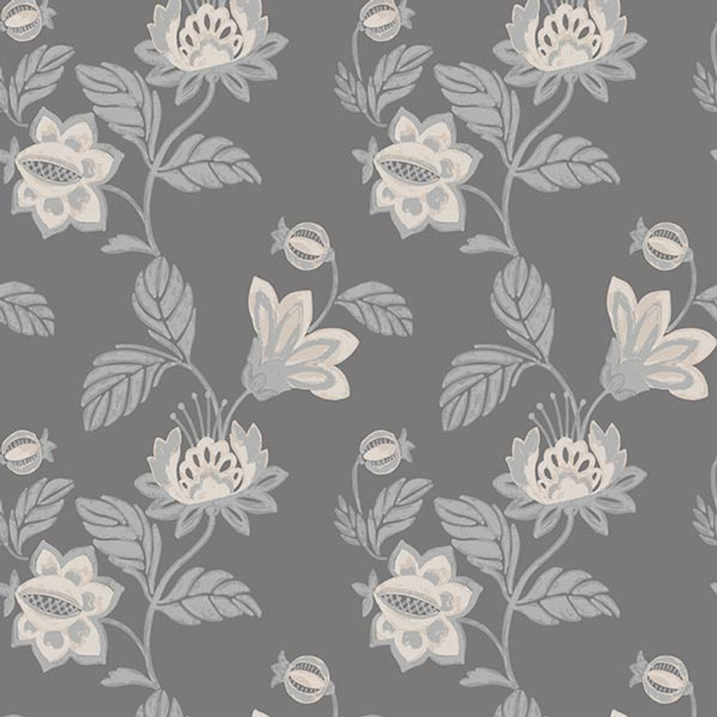 Fiona Tapet Living@home Bygg Non Woven Modern Blommig Flower Garden  Grå/beige