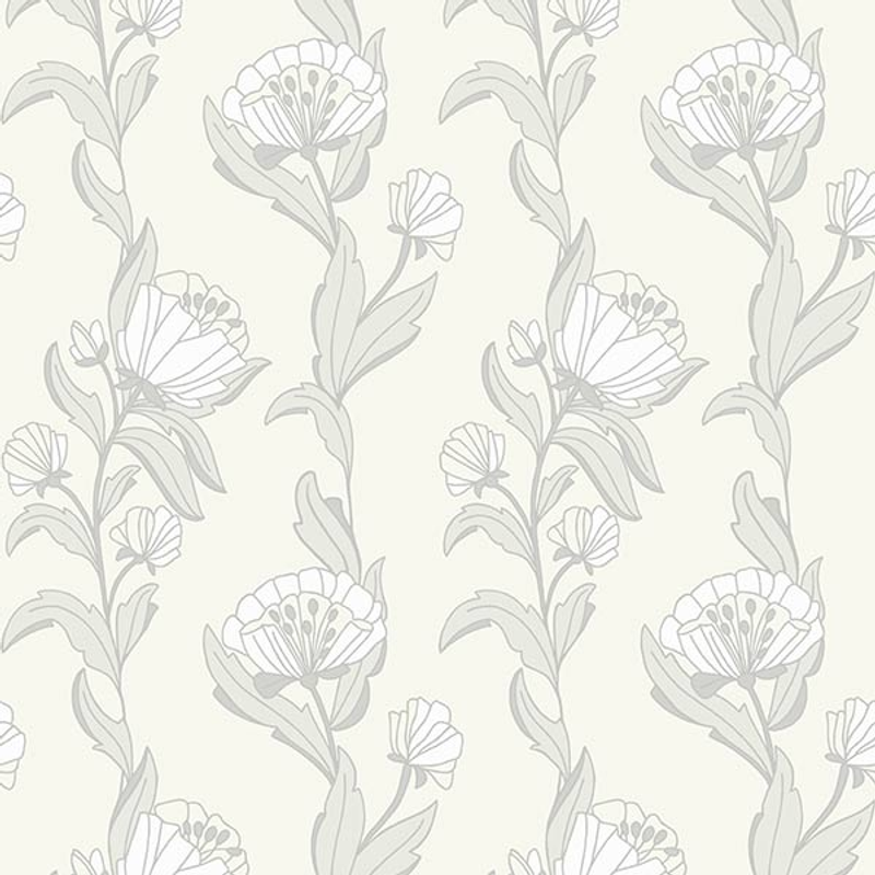 Fiona Tapet Living@home Bygg Non Woven Modern Blommig Wild Bouquet  Vit/grå/beige