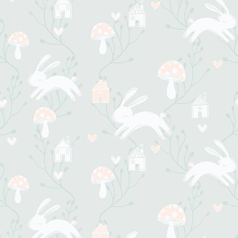 Fiona Tapet Living@home Bygg Non Woven Barn Stormönstrad Bunny Love  Rak, Stormönstrad