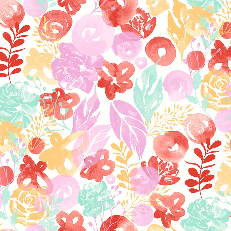 Fiona Tapet No Limits Non Woven Barn Blommig Flower Power  Rosa/multi