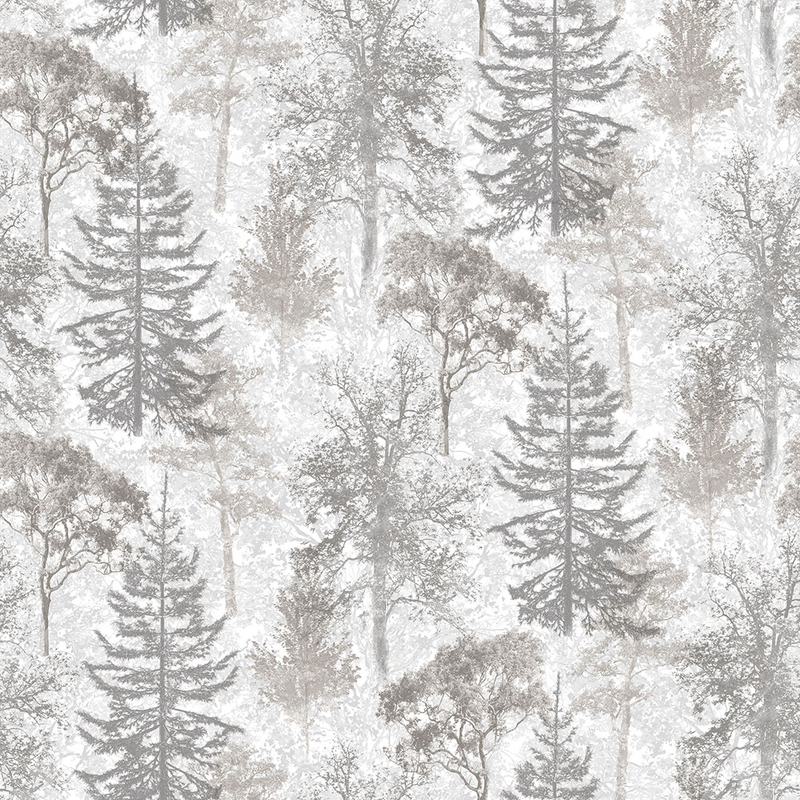 Galerie Wallcoverings Tapet Evergreen Trees Galerie Grå/mica