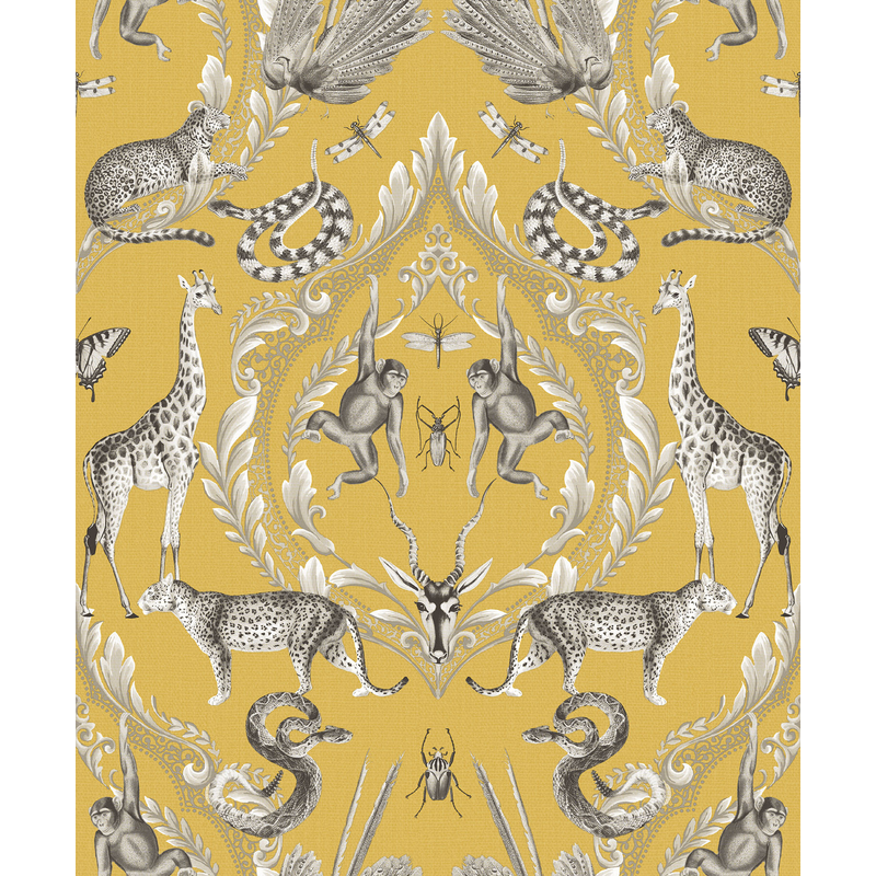 Galerie Wallcoverings Tapet Bazaar Non Woven Djur/natur Rak Galerie Gul/grå
