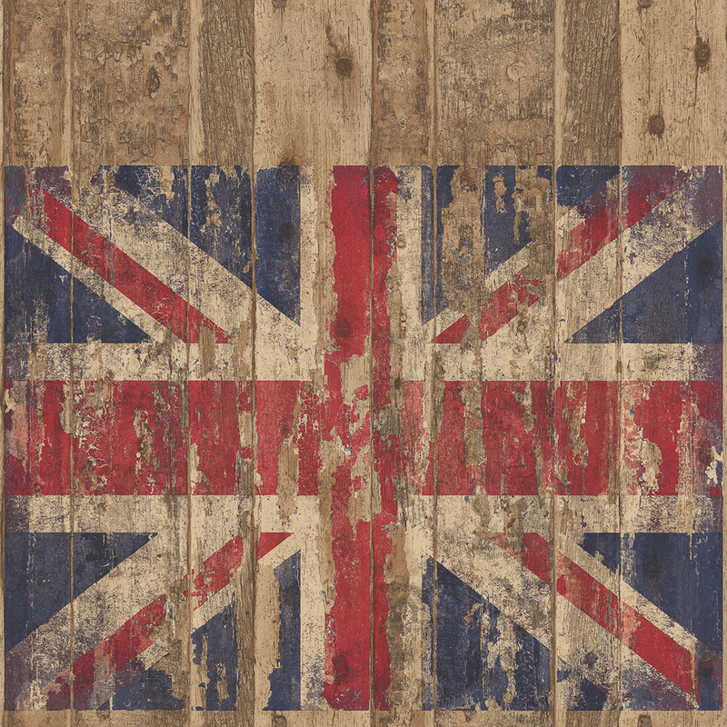 Galerie Wallcoverings Tapet Grunge Non Woven Stormönstrad Förskjuten 184 Galerie Röd/blå/brun