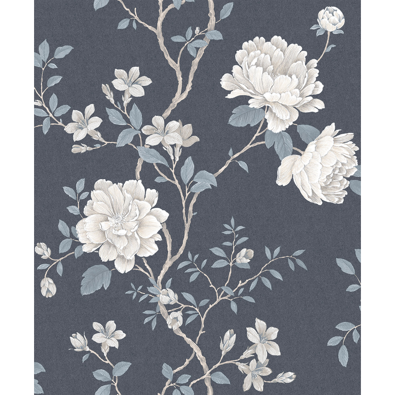 Galerie Wallcoverings Tapet Vintage Roses Non Woven Blommig Förskjuten Galerie Blå/grå/brun/beige