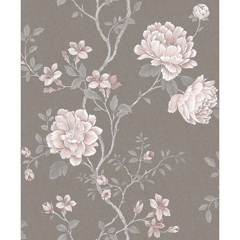 Galerie Wallcoverings Tapet Vintage Roses Non Woven Blommig Förskjuten Galerie Rosa/vit/grå