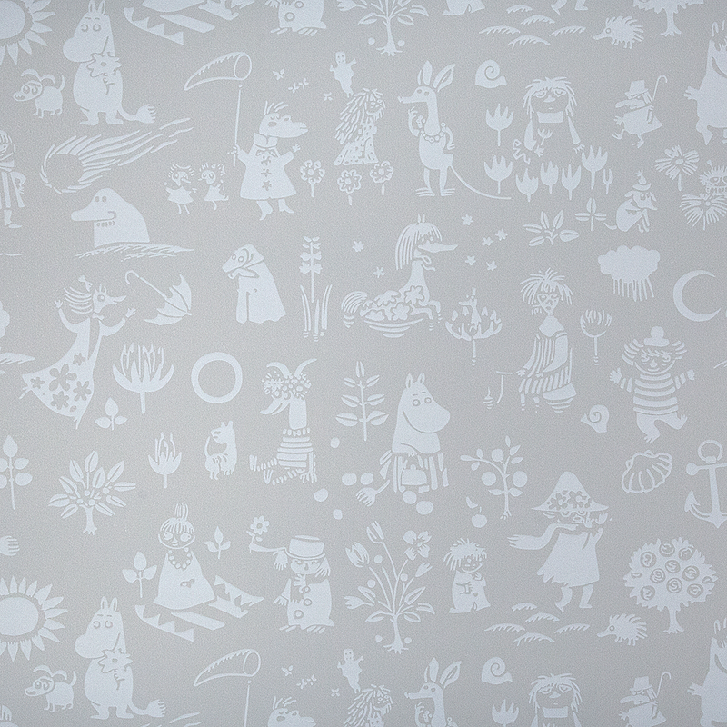 Paintpart Tapet Non Woven Barn Stormönstrad Moomin 2017 007  Vit/grå