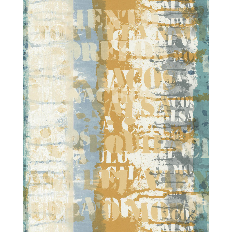 Lutèce Tapet Les Aventures 21 Papper Modern Randig Grafitis Sce - Lutèce Blå Grön