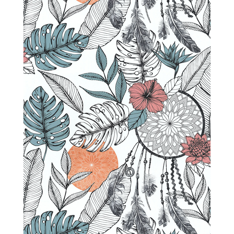 Lutèce Tapet Les Aventures 21 Non Woven Klassisk Djur/natur Attrape Reves Sce - Lutèce Orange