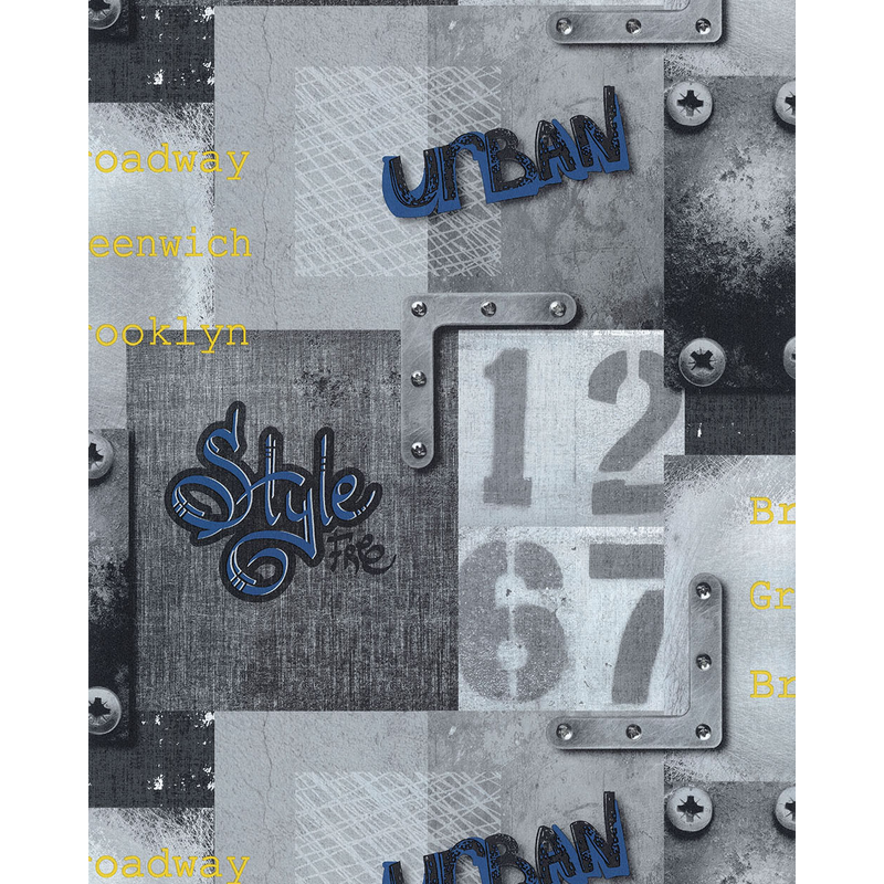 Lutèce Tapet Les Aventures 21 Non Woven Modern Motiv/text Urban Style Sce - Lutèce Blå