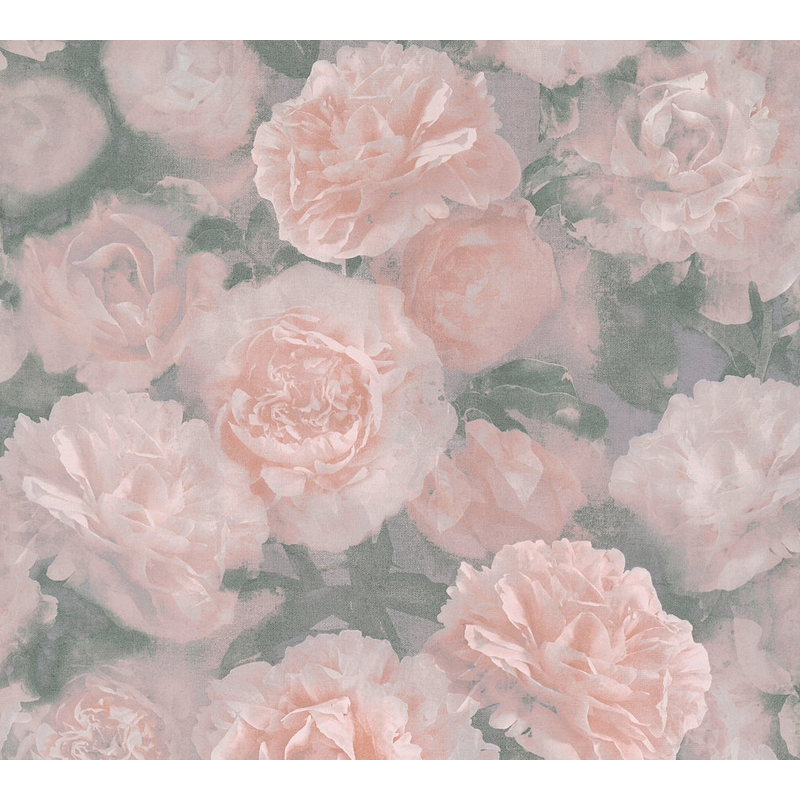 As Creation Tapet New Studio Non Woven Blommig C1 231 As Creation Grön/rosa/grå