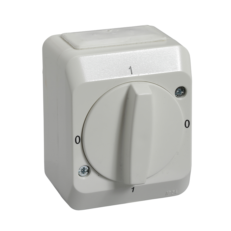 Schneider Strömställare Aqua-stark Utanpåliggande 16a Skruvanslutning  Electric 2-polig, Polarvit, Ip54