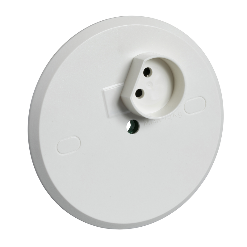 Schneider Lamputtag 1-vägs För Takdosa Med Mittstolpe  Electric 2-polig, Ojordat, Polarvit (ncs 0502-y), Ip20