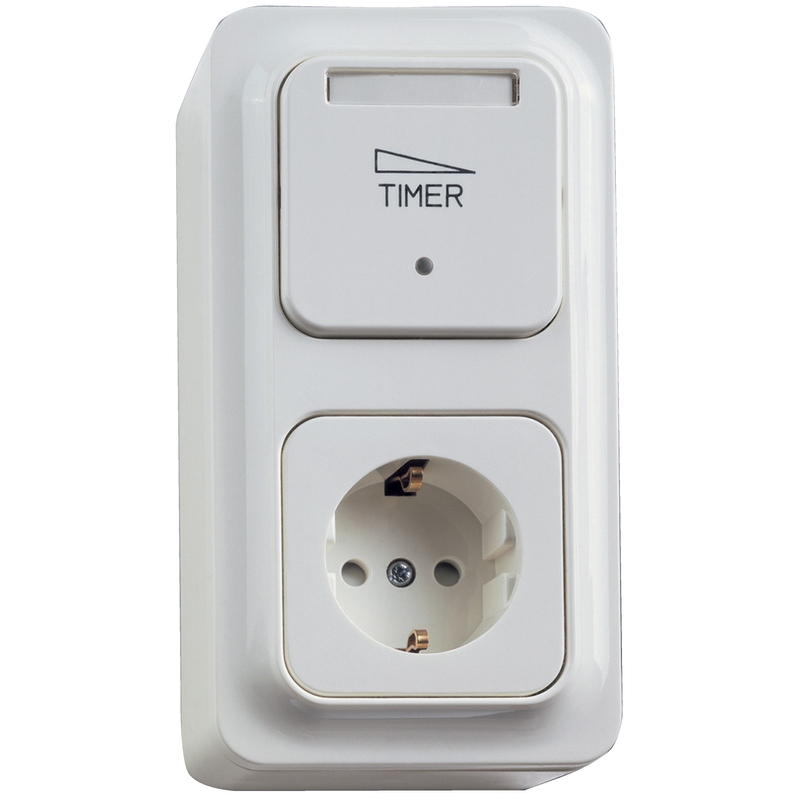 Schneider Timer Trend Utanpåliggande Elektronisk 2-polig/1-vägsuttag  Electric Polarvit, Ip20