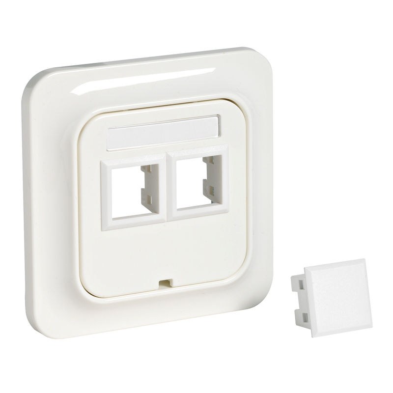 Schneider Centrumplatta Trend Designkit Plan 2x Actassi S-one Rj45  Electric Polarvit (ncs 0502-y), Ip20, Infälld