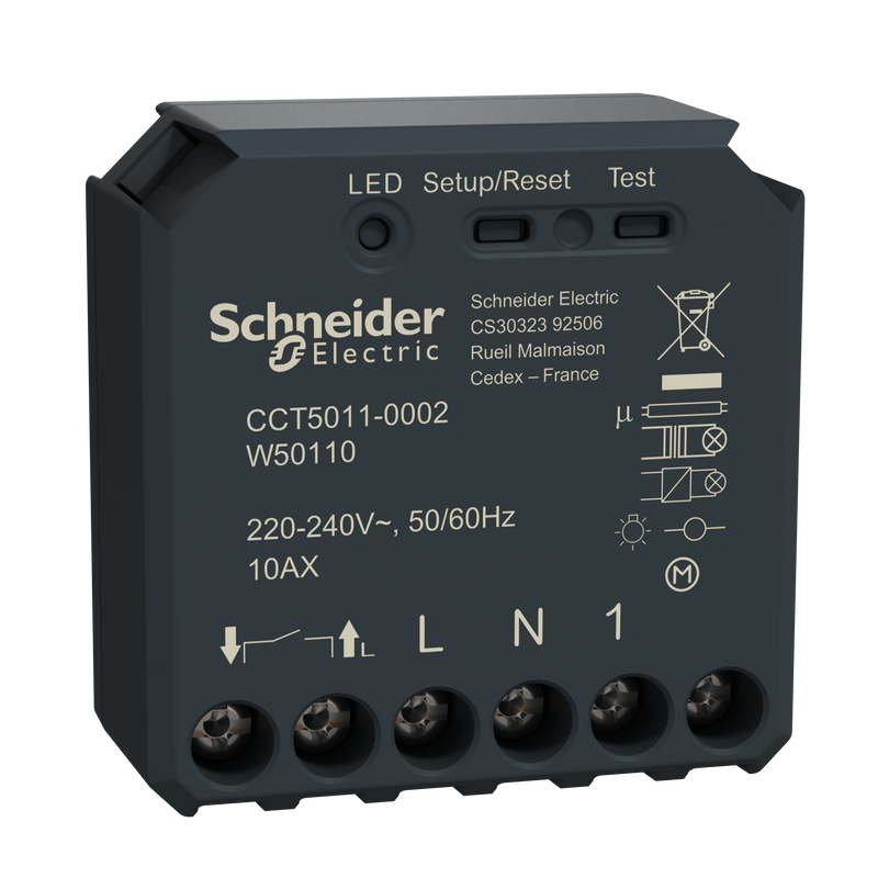 Schneider Smart Strömställarpuck Wiser Zigbee 3.0  Electric För Led-belysning, Appkontrollerad, Grå