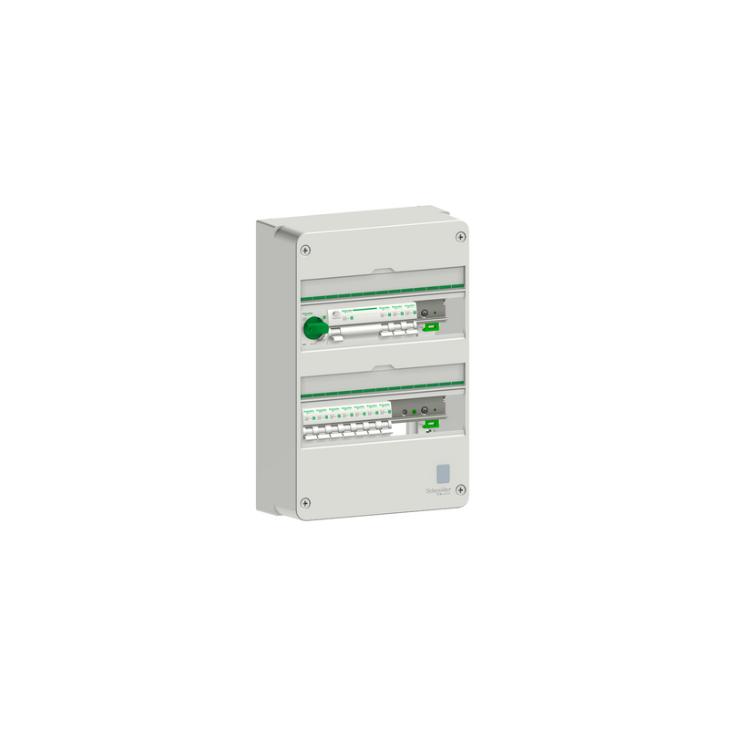 Schneider Normcentral Förmonterad  Electric 1 Kapsling, 3p Huvudbrytare, 4p Jfb, 10x1p Mcb 10 Och 16a, 2 Faskenor, 1 Bygling