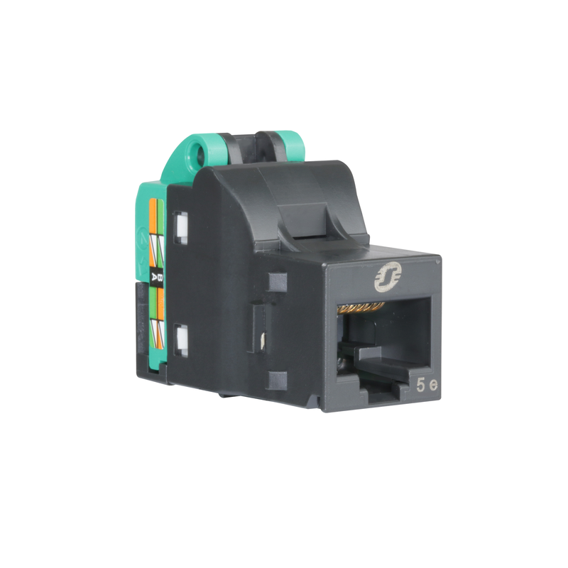 Schneider Modularjack Actassi S-one Dpm Rj45  Electric Kategori 5e, Utp, Ljusgrön, 100mhz